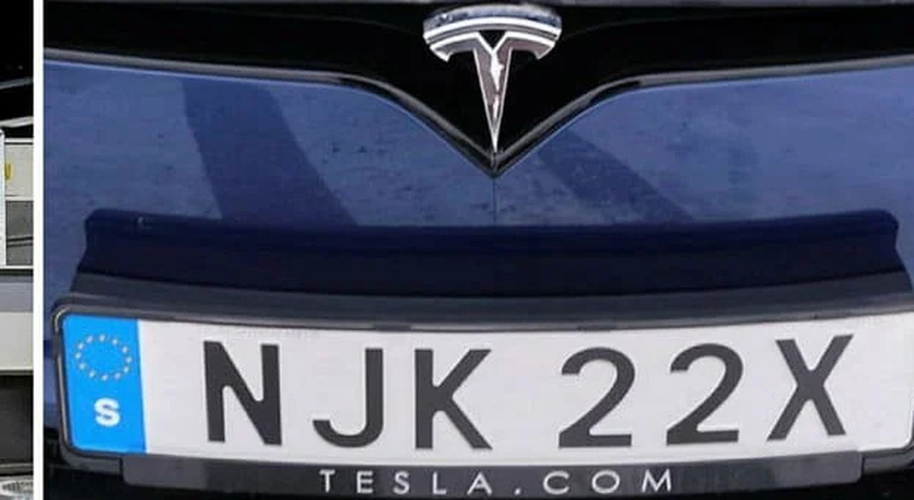 una Tesla con targa svedese