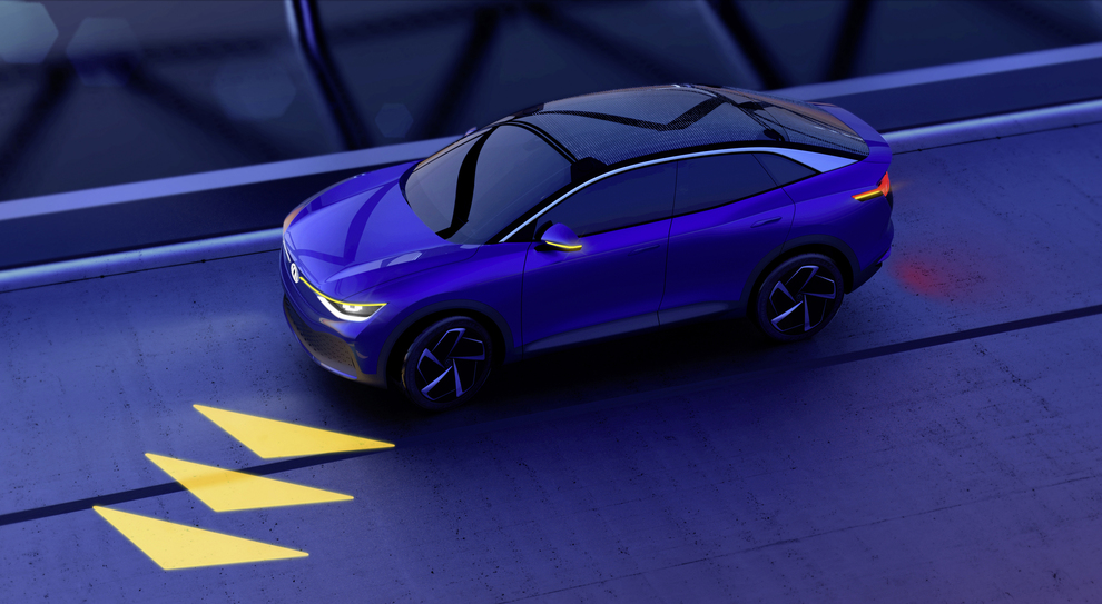 Un rendering di uno dei nuovi sistemi d'illuminazione di Volkswagen