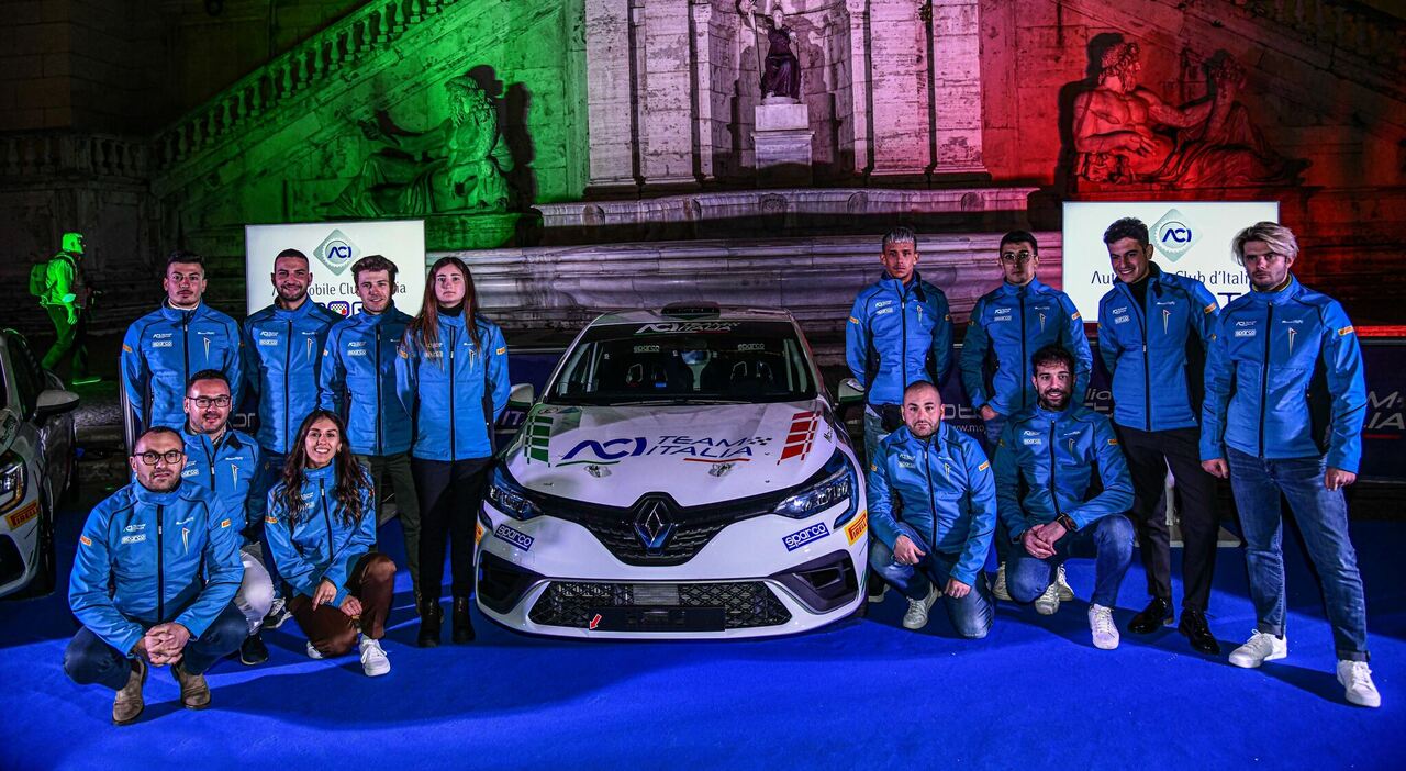 I partecipanti al Campionato Italiano Rally Junior in Campidoglio a roma