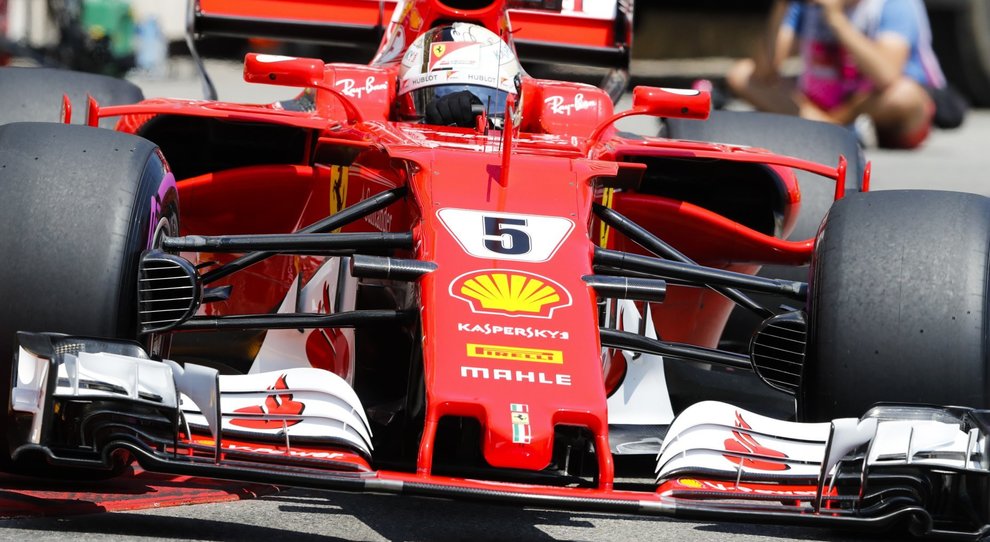 La Ferrari di Sebastian Vettel a Montecarlo