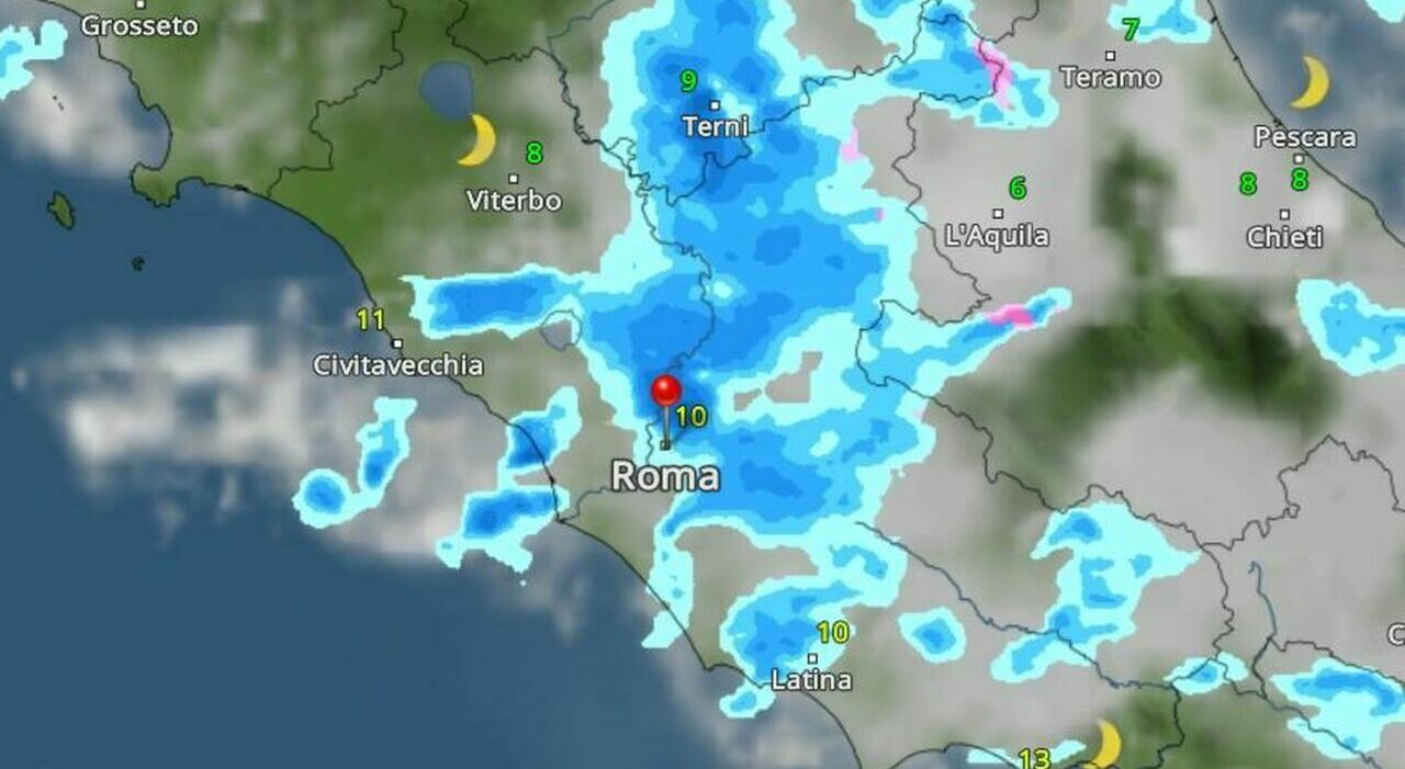 Bomba d’acqua a Roma oggi, dove e quando piove e le previsioni meteo del weekend