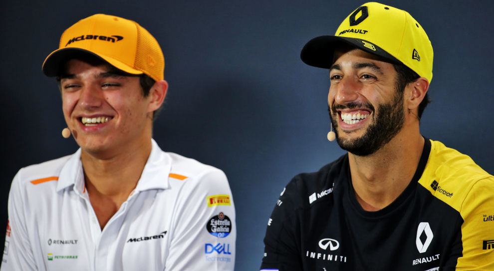 Ricciardo (a sinistra) con il suo futuro compagno di squadra Norris