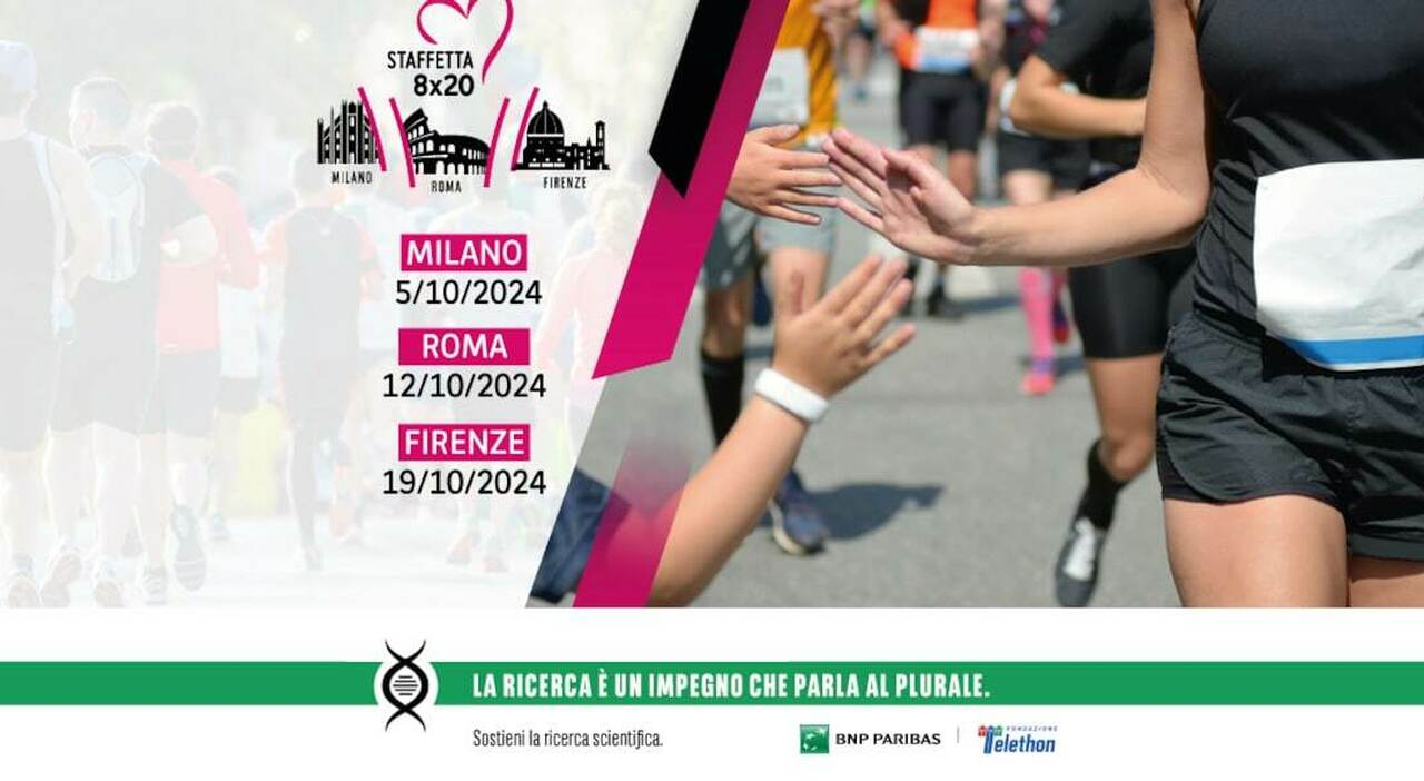 Bnp Paribas organizza una staffetta di solidarietà a Roma per la ricerca sulle malattie genetiche rare il 12 ottobre.