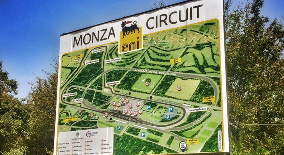 La pianta del circuito di Monza con la nuova denominazione