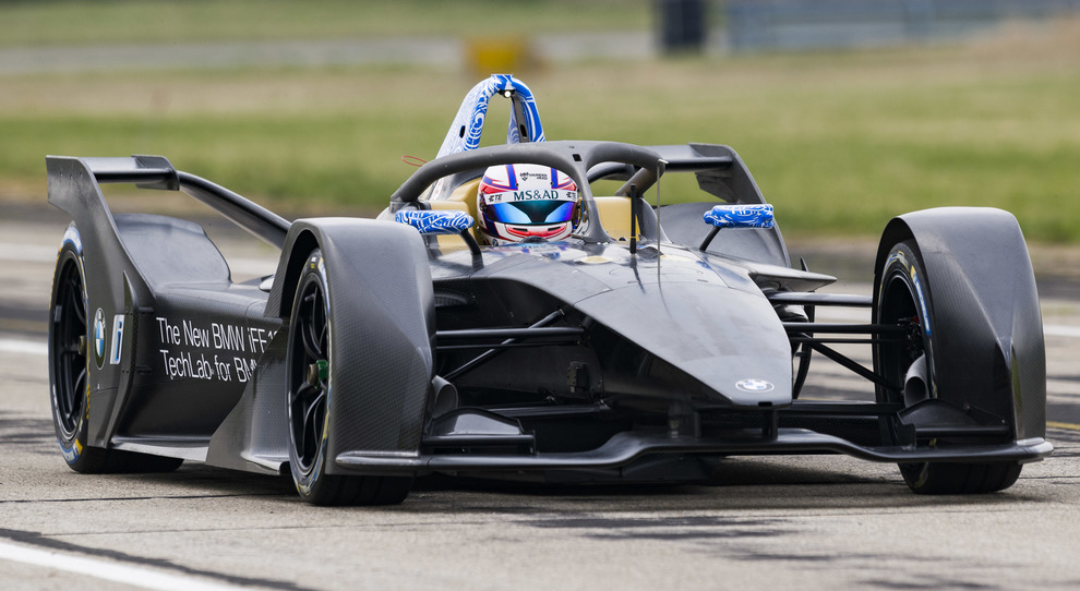 La BMW di Formula E durante un test