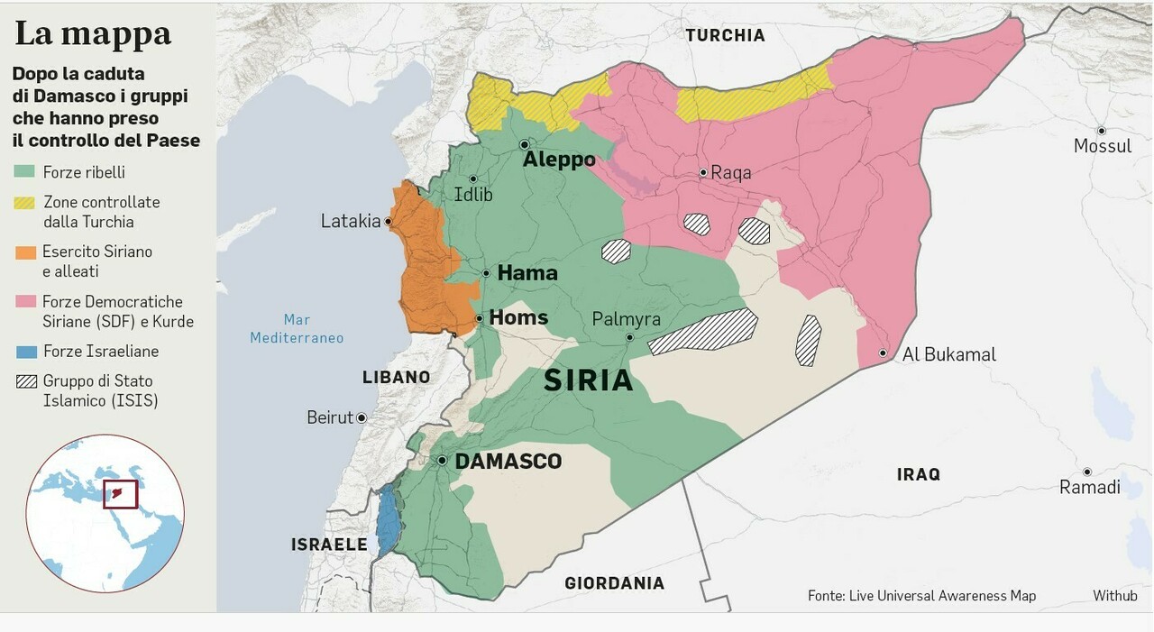 Siria, cade Damasco: ribelli vittoriosi in 11 giorni. Assad fugge e Putin concede l