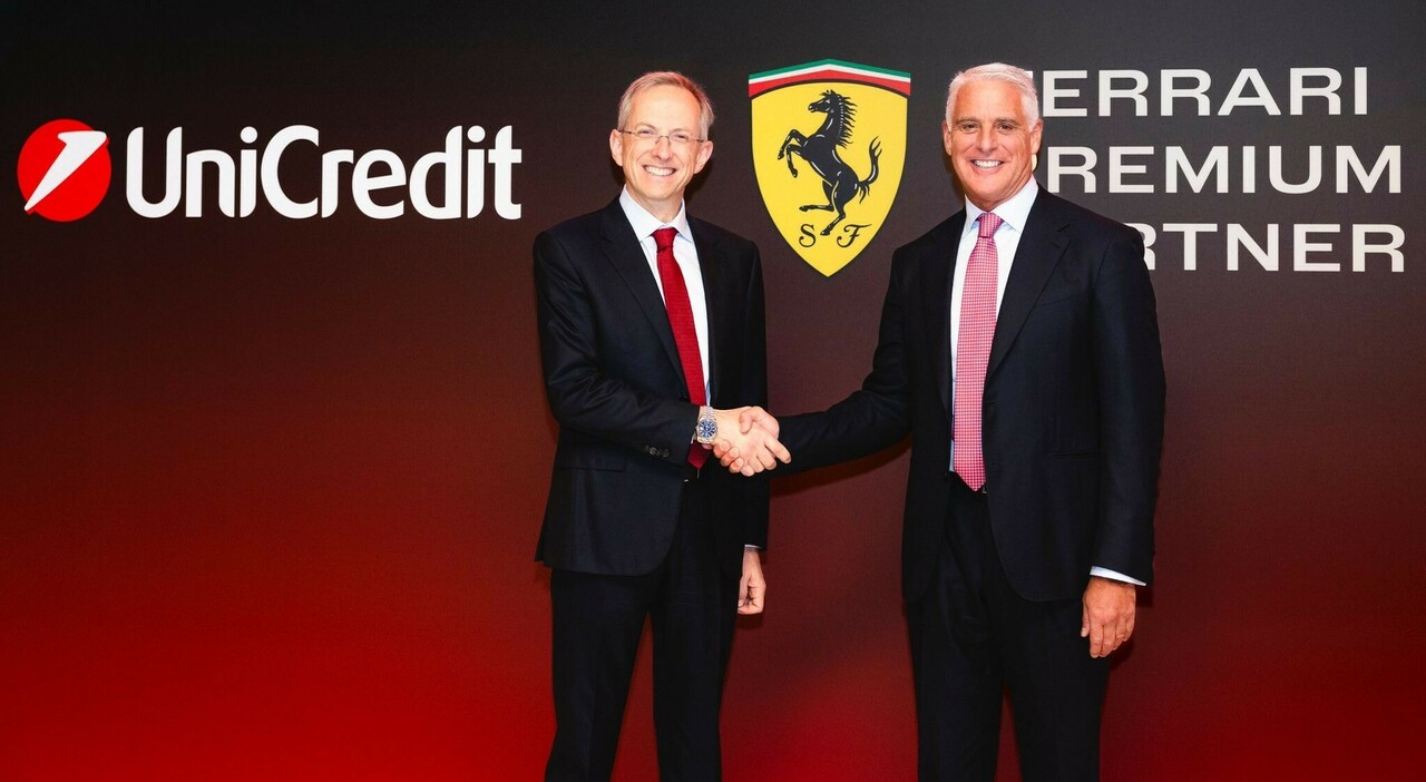 Benedetto Vigna, CEO di Ferrari con Andrea Orcel, CEO del Gruppo UniCredit