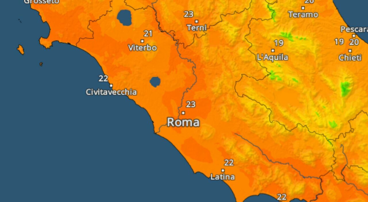 Previste temperature oltre i 20 gradi e possibilità di pioggia.