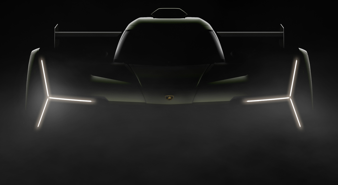 Il rendering non uffciale del prototipo LMDh di Lamborghini che monterà un motore V8 biturbo sviluppato internamente. Il telaio sarà Ligier con parti fornite dalla HP Composites di Ascoli Piceno