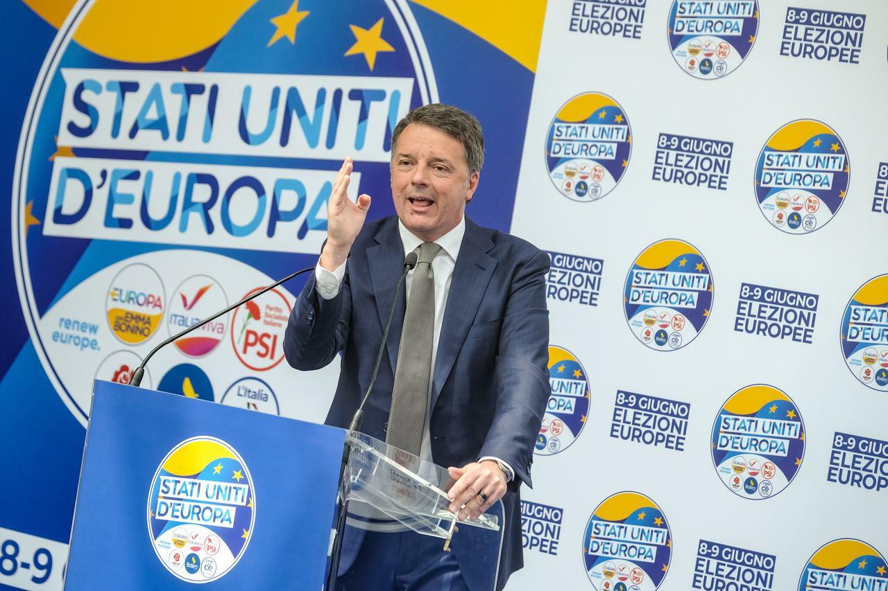 Renzi: «Draghi al posto di Ursula? Possibile se vince il centro» Matteo Renzi on occasion of the presentation of the United States of Europe List, Rome, Saturday, April...