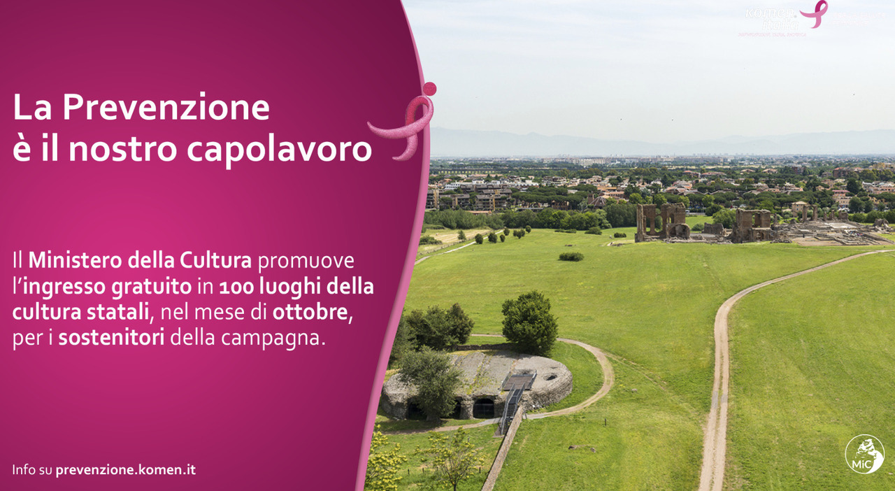 Il Parco Archeologico dell’Appia Antica partecipa alla campagna “La prevenzione è il nostro capolavoro”