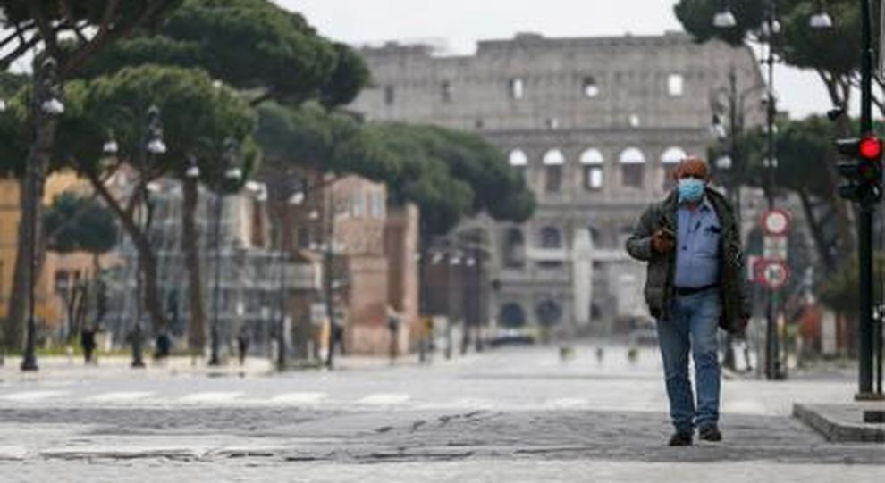 Una Roma deserta con il lockdown