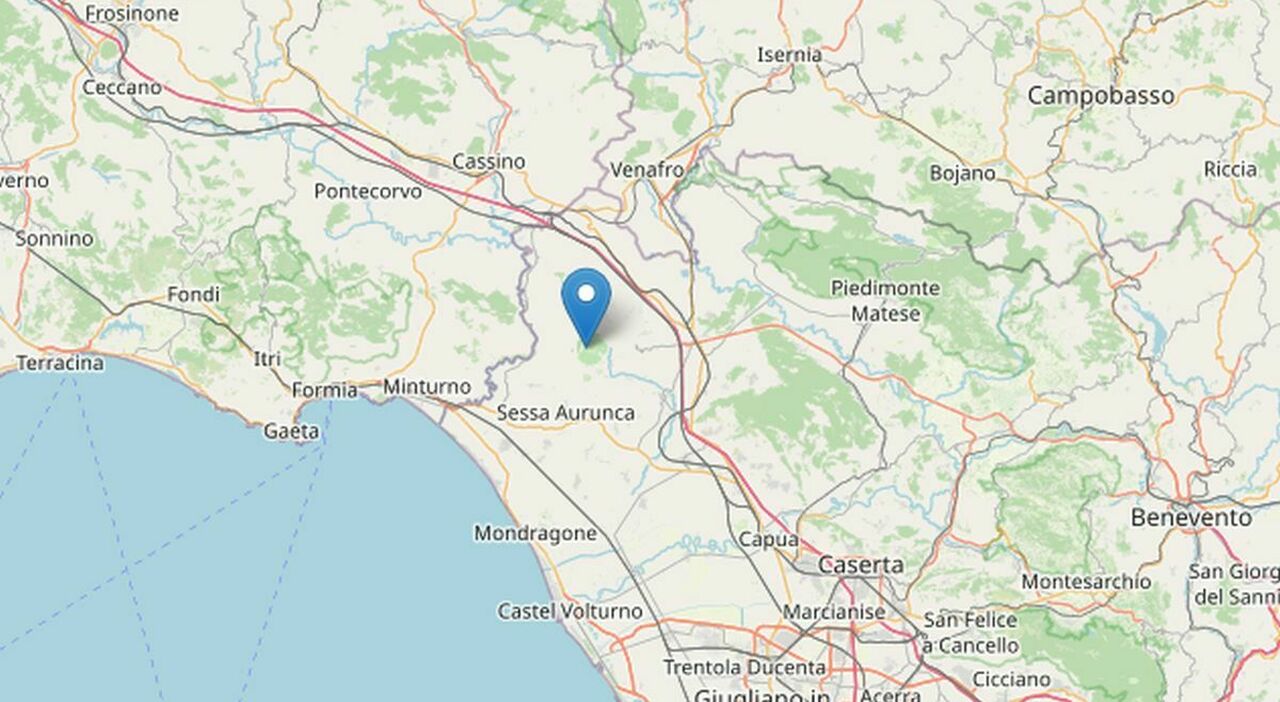 Terremoto oggi a Caserta, magnitudo 3.6: epicentro a Roccamonfina