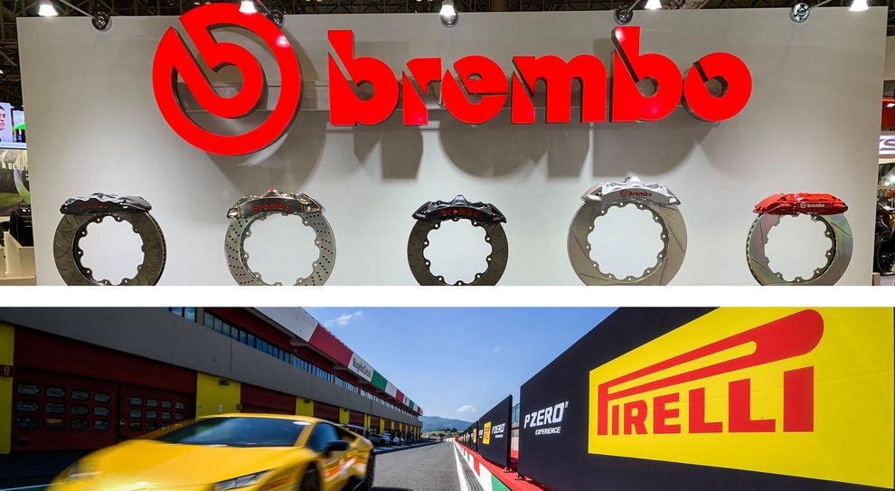 I due loghi di Pirelli e Brembo