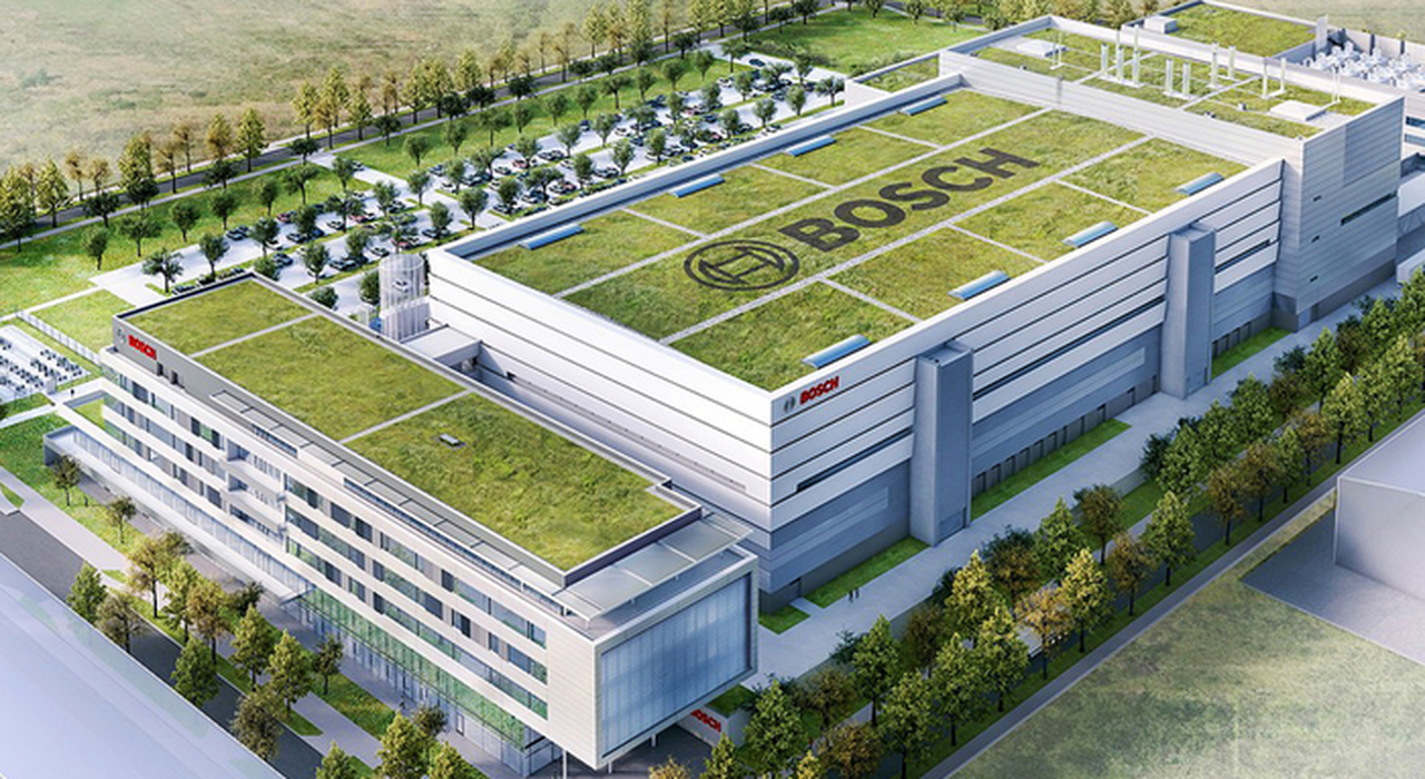 Il rendering di una nuova fabbrica Bosch
