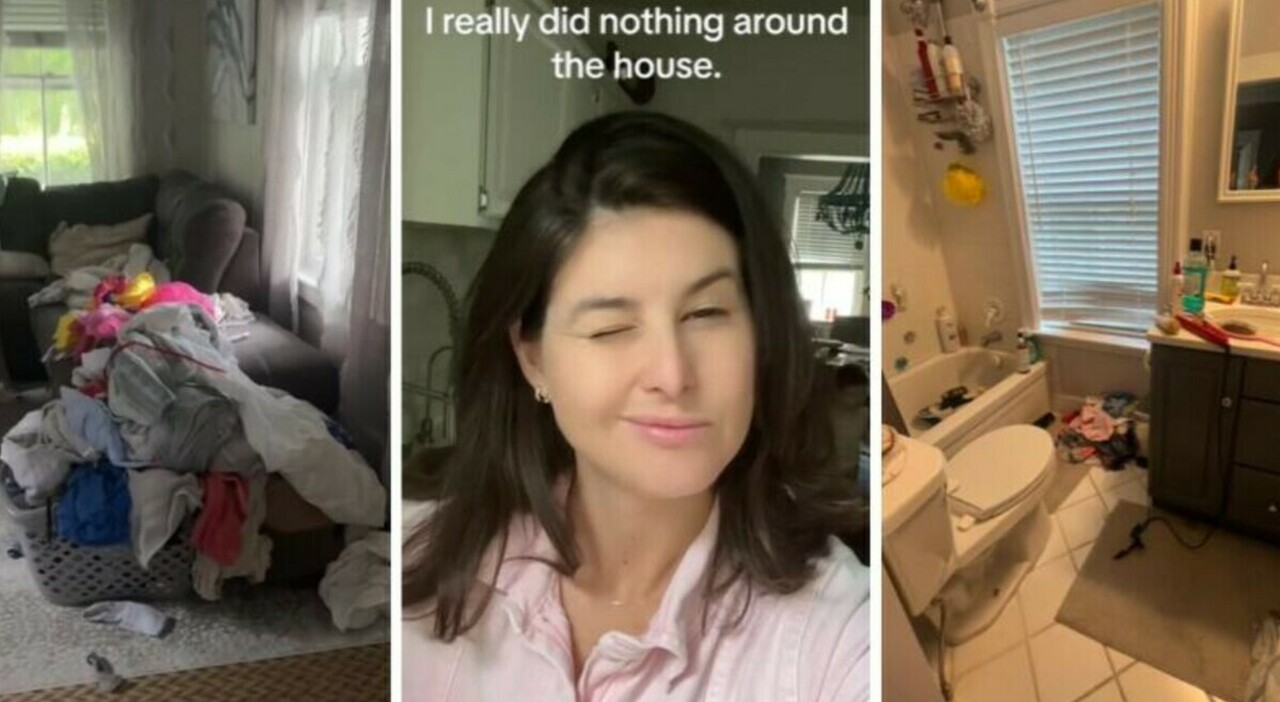 Marito dice «non fa niente» alla moglie lei smette di pulire e in casa scoppia il caos, il VIDEO diventa virale foto