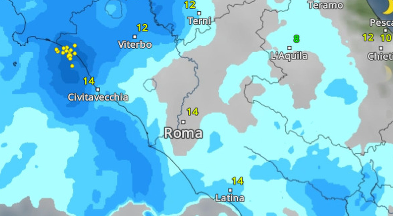 Allerta gialla nel Lazio: temporale a Roma in arrivo nel weekend, fino a 18 mm di pioggia per maltempo