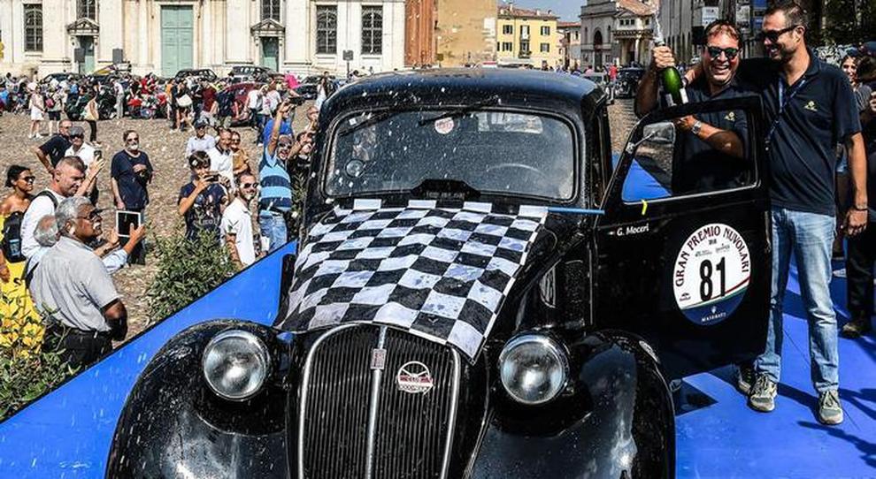 La splendida berlina Fiat 508C del 1939 numero 81 dell’equipaggio Giovanni Moceri e Daniele Bonetti che ha vinto il Gran Premio Nuvolari 2018
