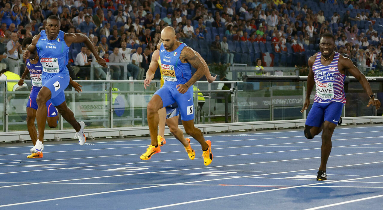 Jacobs gold, Ali silver.  Simonelli received the 110 hurdles and Fabbri within the shot put