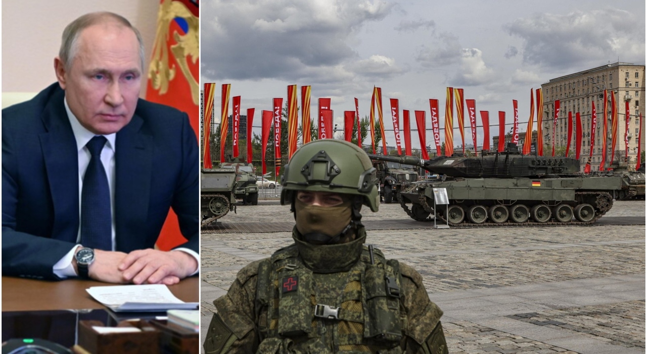 Putin exibe no campo de batalha os seus amados tanques europeus e americanos conquistados.  Um tapa na cara do Ocidente