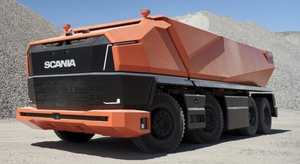 Scania, il truck del futuro? Autonomo e senza cabina. Ecco AXL con motore alimentato con biocarburanti