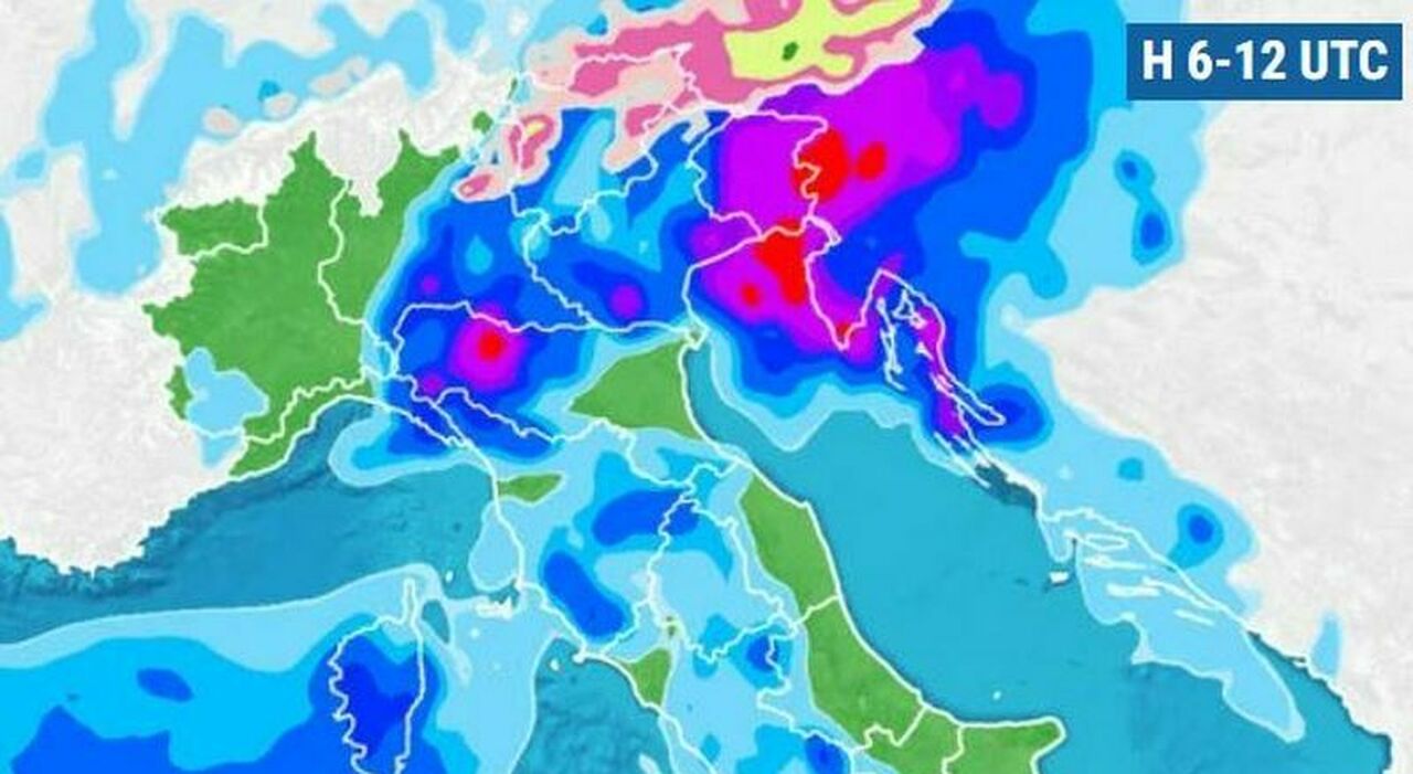 Piogge e temperature giù di 10 gradi con nevicate su Alpi e Dolomiti. Schiarita nel weekend con un timido sole. Zaia dichiara lo stato di emergenza