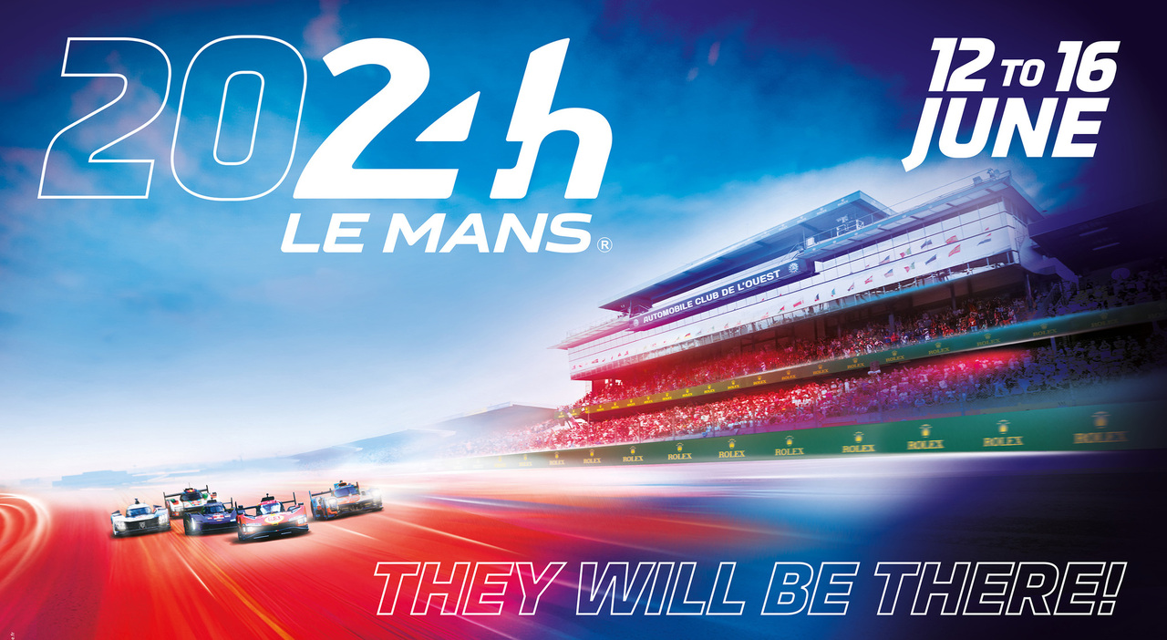 Il manifesto per l'edizione numero 92 del 2024 della 24 Ore di Le Mans. Dopo la vittoria dell'edizione del centenario, la Ferrari dovrà vedersela con molti più avversari.