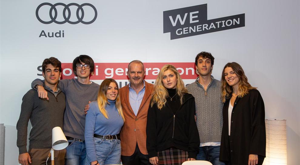 Fabrizio Longo, direttore di Audi Italia e i ragazzi di We Generation