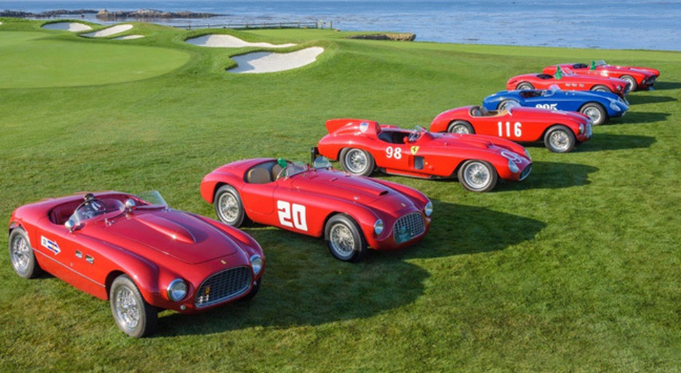 Alcune delle Ferrari presenti a Pebble Beach