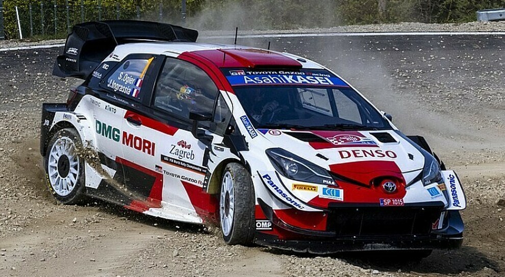 La Toyota Yaris WRC di Sebastien Ogier, leader provvisorio del rally di Croazia