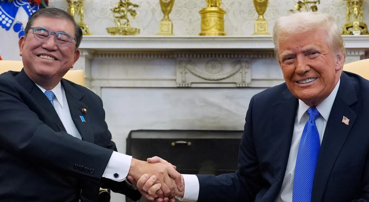 il primo ministro giapponese Ishiba con il presidente americano Donald Trump