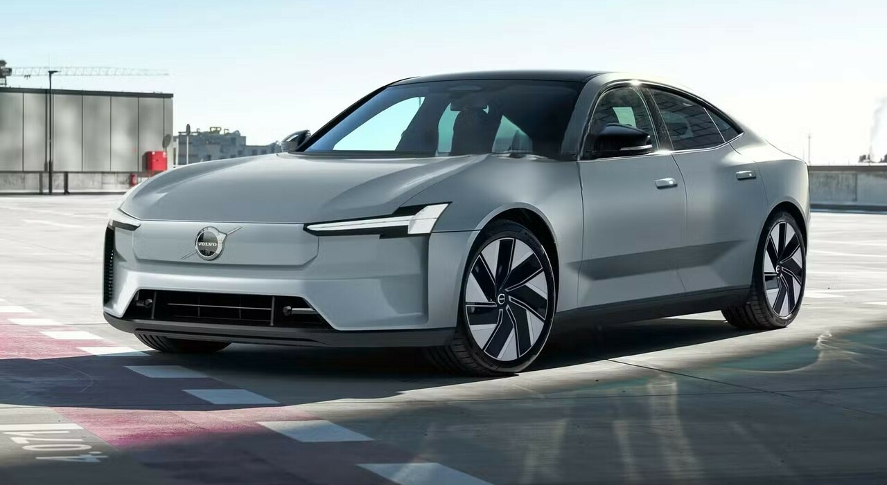 Un rendering dell'ammiraglia elettrica Volvo ES90