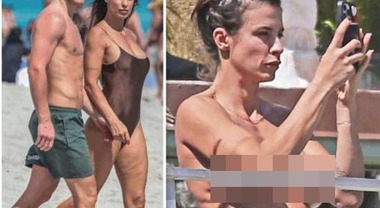 Elisabetta Canalis, super topless in spiaggia a Miami: amore a ...