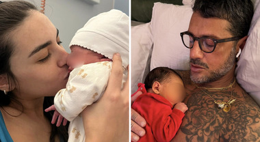 Fabrizio Corona festeggia la nascita del figlio Thiago: «Premiato come papà più figo». Pioggia