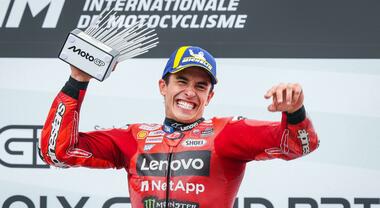 Marc Marquez con la Ducati vince il GP di Germania davanti al fratello Alex e a Bagnaia
