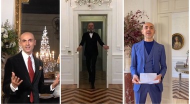 Enzo Miccio, la casa "gioiello" nel centro di Milano: le pareti bianche boiserie, il camino nero in cucina, gli arredi in marmo, i candelabri