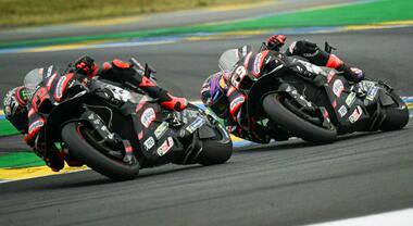 Aprilia sbanca Le Mans: tutto il podio &egrave; di Noale, Martin precede Bezzecchi che resta leader del Mondiale
