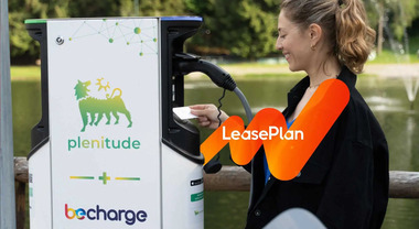 Plenitude-LeasePlan per ricarica di auto a noleggio. Prevede pacchetti di ricarica, wallbox e colonnine
