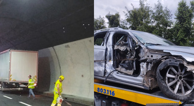 Incidente in galleria sulla A27: un'auto tampona un camion, conducente  ferita e traffico bloccato. Gli automobilisti: «Abbiamo paura»