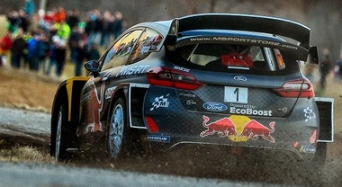 WRC, la Ford di Ogier in testa a Montecarlo. Precede le due Hyundai di Mikkelsen e Sordo