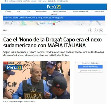 Franco Pompili, catturato in Perù il narcos dei Fasciani: latitante da 18 anni, organizzava l'export della coca