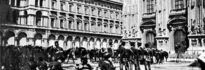 L'esercito in piazza Duomo a Milano nel maggio 1898 L'esercito in piazza Duomo a Milano nel maggio 1898