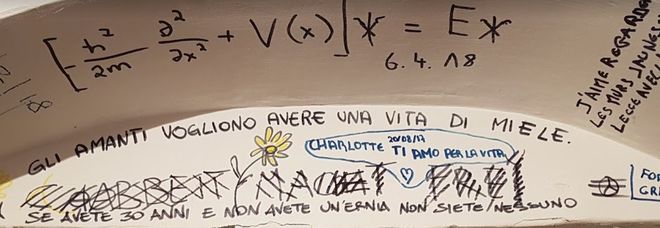 Da Marta Frecciarossa a Bibi: sette anni di messaggi e disegni sui muri del locale Da Marta Frecciarossa a Bibi: sette anni di messaggi e disegni sui muri del locale