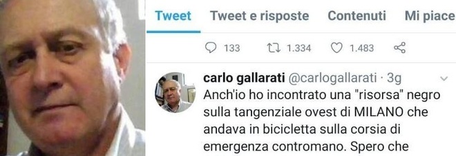«Negro in tangenziale, spero lo travolgano». Bufera per il tweet razzista di un prof a Pavia