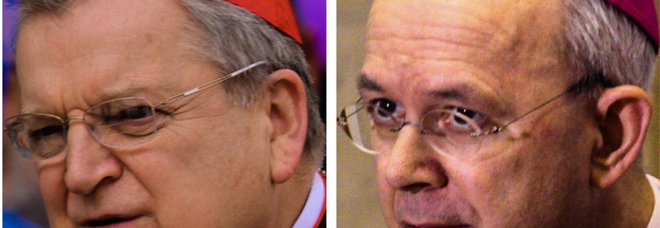 nelle foto il cardinale Burke e monsignor Schneider (photo Pentin) nelle foto il cardinale Burke e monsignor Schneider (photo Pentin)