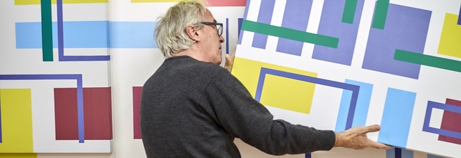 Melioli durante l'allestimento