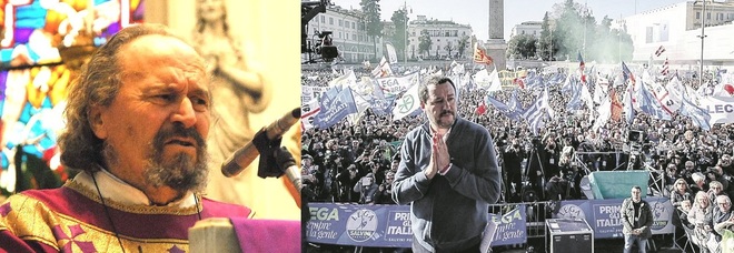 Don Claudio Miglioranza e Matteo Salvini Don Claudio Miglioranza e Matteo Salvini