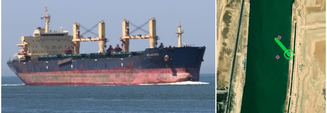 Egitto, una nave portacontainer si incaglia nel Canale di Suez