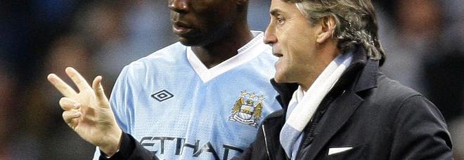 Mancini con Balotelli ai tempi del Manchester City