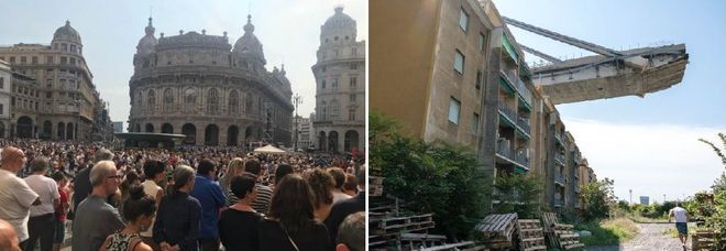 Genova un mese dopo, la città si ferma in ricordo delle 43 vittime del ponte Genova un mese dopo, la città si ferma in ricordo delle 43 vittime del ponte